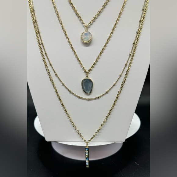 Catherine Malandrino Stunning Gold Tone Multilayer Long Necklace - Picture 6 of 12